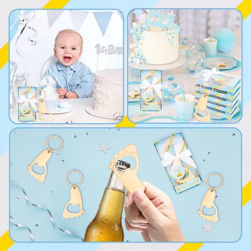 Miniatura 6 de Llavero de pie para bebé, 24 piezas, abrebotellas, huella de huella, llavero abrebotellas, llavero para abrebotellas de pie pequeño, llavero