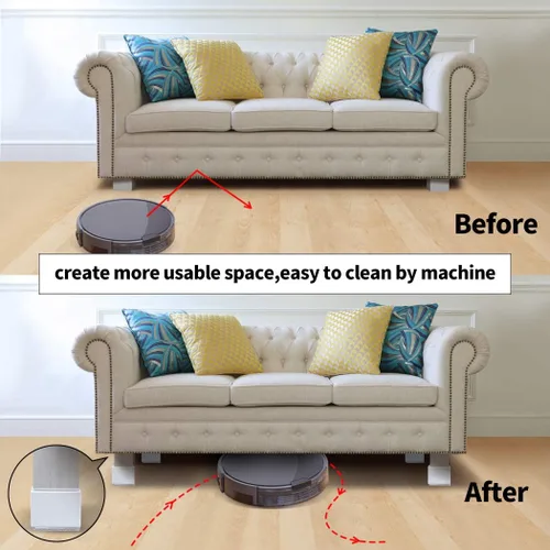 Miniatura 3 de Ezprotekt Elevadores de cama y muebles de 2 pulgadas, cuadrados pesados para sofá y sillas, ancho de 2.4 pulgadas, añade 2 pulgadas de altura
