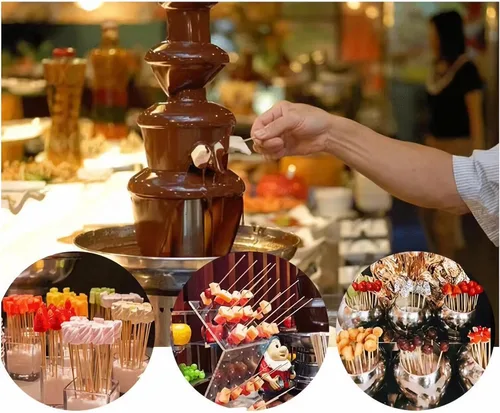 Miniatura 5 de Fuente de cascada de chocolate de 5 niveles con capacidad de 8.8 libras, máquina eléctrica de acero inoxidable para fondue de chocolate caliente