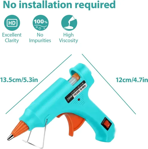 Miniatura 2 de Mini pistola de pegamento caliente 10 unids pegamento palo pistola de pegamento caliente conjunto para reparación rápida artista DIY arte hogar 20w