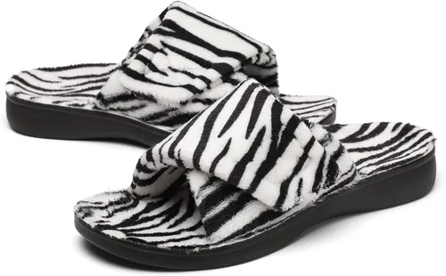 Miniatura 7 de SOLLBEAM - Pantuflas ortopédicas para mujer con soporte de arco para fascitis plantar, ajustables, con copa para el talón, acogedoras, para damas