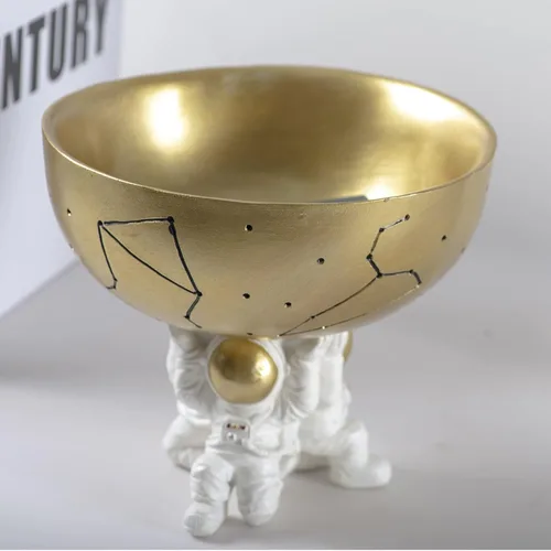 Miniatura 4 de Esculturas familiares de astronautas, familia de 3 figuras de astronautas, decoración de dormitorio con temática espacial, decoración de escritorio