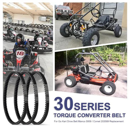 Miniatura 6 de Correa de transmisión Go Kart, 3 piezas de correas de transmisión, Correa convertidora de torque Cheimaxy serie 30 para Manco 5959 / Comet 203589