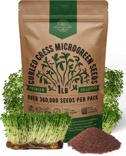 Miniatura 7 de Organo Republic Semillas de germinación de rúcula y microgreens – 55,000 semillas de reliquia sin OMG, brotes en bolsa resellable de 4 onzas