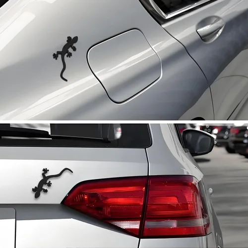 Miniatura 5 de Calcomanías de Gecko para Coche, Calcomanías para Carrocería Automotriz, Emblema de Insignia de Cromo de Metal Puro con Forma de Gecko 3D de Moda