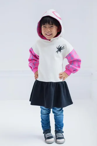 Miniatura 4 de Marvel Spider-Man Spider-Gwen Ghost Spider - Vestido de patinadora de forro polar para niñas pequeñas y grandes