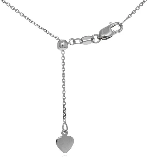 Miniatura 2 de jewelstop 14K Sólida Cadena De Cable Ajustable de oro blanco 0,9mm extensible &, broche con forma de pinza.30