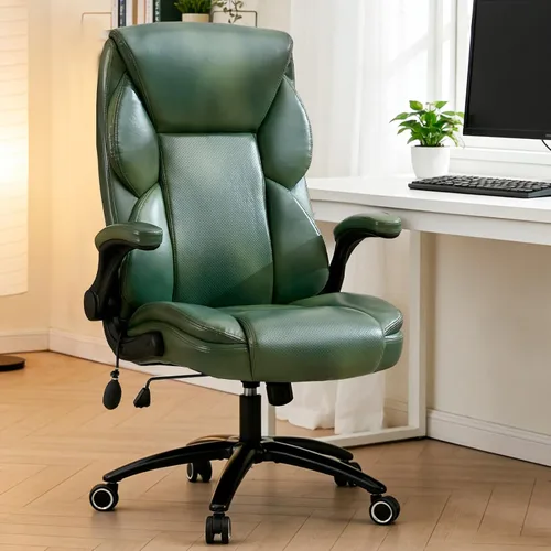 Miniatura 11 de Silla ergonómica de oficina para juegos, cómoda, silla de escritorio de cuero transpirable con soporte lumbar y soporte para la espalda, cómoda Beige