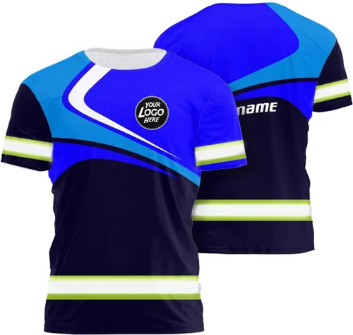 Miniatura 31 de Empresa, Equipo Uniforme Camisa de Alta Visibilidad para Hombres Camisa de Seguridad Logotipo Personalizado Nombre con Cintas Reflectantes AMZ02