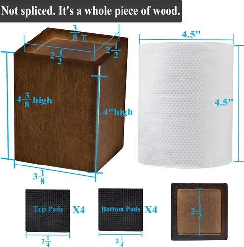 Miniatura 2 de Elevadores de cama de madera (cuadrados de 4 pulgadas)