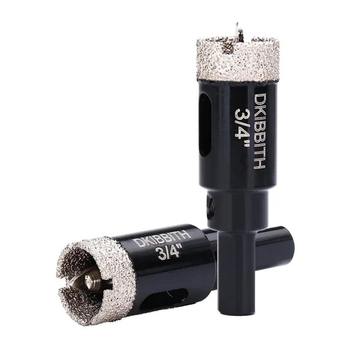 Miniatura 20 de DKIBBITH Juego de brocas de diamante de 5/8" con broca piloto - Paquete de 2 brocas de diamante de 5/8" con punta de diamante para agujeros