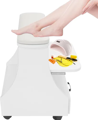 Miniatura 7 de Reposapiés portátil de pedicura con ruedas, taburete de pedicura, carrito para baño de pies, carrito de spa, soporte de uñas, muebles de manicura