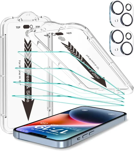 Miniatura 31 de EZ-GLAZ - Paquete de 4 + 2 protectores de pantalla de privacidad para iPhone 13 [6.1 pulgadas] con protector de lente de cámara