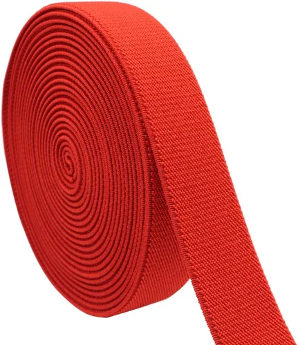 Miniatura 8 de Banda elástica de costura de 1 pulgada por 5 yardas, color negro, sarga de doble cara, elástica tejida