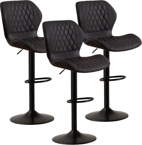 Miniatura 45 de Taburetes de bar modernos, taburetes de bar giratorios con respaldo alto, taburetes de bar de tela ajustables para sillas de isla de cocina