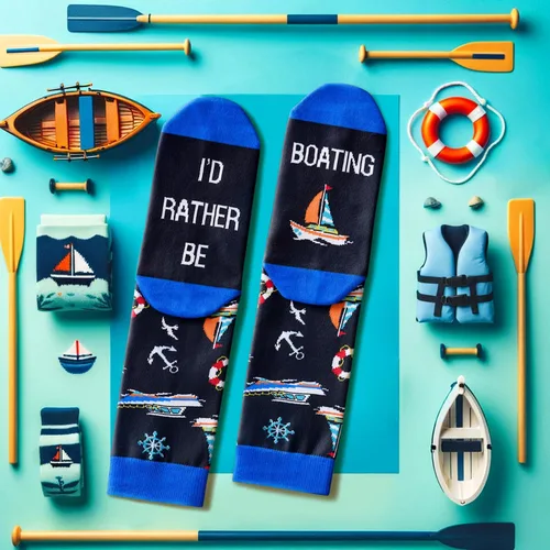 Miniatura 5 de Zmart Funny Football Basketball Softball Volleyball Boating Gifts For Men Women, Unisex Novelty Sailing Rugby Socks