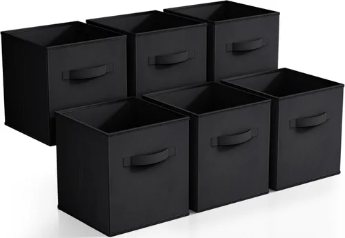 Miniatura 29 de Sorbus - Contenedores de almacenamiento de 11 pulgadas, cestas plegables de tela para organizar despensa, armario, estante, caja de juguetes, cubo