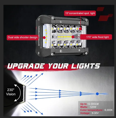 Miniatura 8 de OFFROADTOWN Barra de luz LED de 18 pies con cápsulas LED