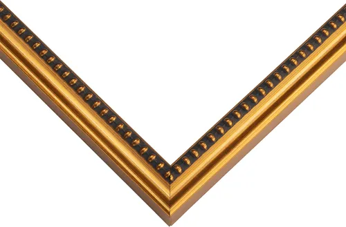 Miniatura 2 de Marco de fotos de madera maciza dorada con cuentas de 19 x 9 pulgadas, ancho de moldeo de 0.75 pulgadas, marco de fotos tradicional Liscio Oro