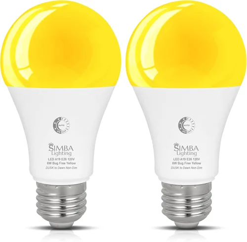 Miniatura 12 de Simba Lighting LED A19 Dusk to Dawn 6W 120V Outdoor Bulbs E26 2700K, 2 Pack With Photocell Sensor Smart Auto On and Off, 40W Replacement for