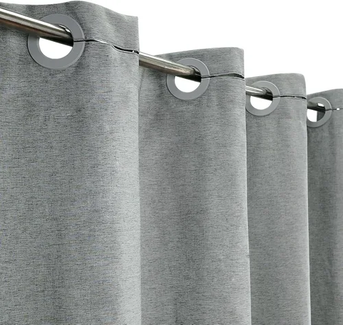YISURE Cortina de ducha sin gancho, color gris, estilo lino, 60 x 76 pulgadas, cortina de ducha de tela resistente para baño, no necesita ganchos,