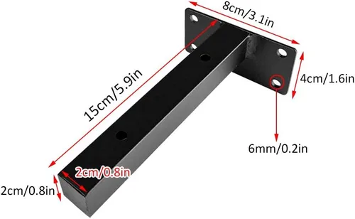 Miniatura 2 de Soporte de estante flotante oculto para montaje en pared, soportes ocultos para estanterías de hierro, muebles, cocina, oficina, estanterías