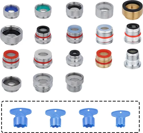 Miniatura 7 de Kit de adaptador de grifo de 11 piezas, juego de adaptador de aireador de grifo de latón macho hembra adaptador de grifo convertidor a manguera