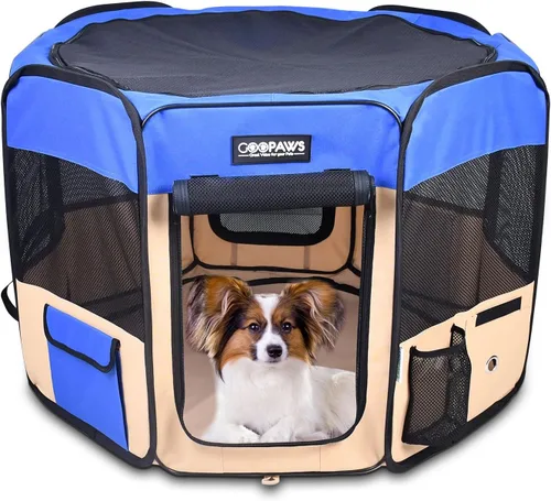 Miniatura 20 de JESPET - Parque de juegos para perros de 36 pulgadas, 45 pulgadas y 61 pulgadas portátil para perros con bolsa de transporte para cachorros, gatos
