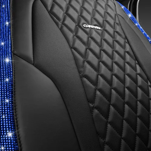 Miniatura 2 de Car Pass Funda de asiento trasero, brillantes, acolchadas, cuero napa, impermeable, transpirable, protector de ajuste universal para automóvil