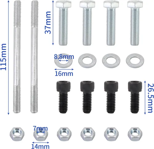 Miniatura 8 de 1932 Kit adaptador de junta de carburador de 3/4" 4Bbl a 4Bbl, plata