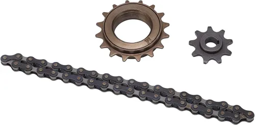 Miniatura 6 de SUNGOOYUE Kit de rueda libre de acero, rueda libre de 16 dientes, piñón de 9 dientes, juego de cadena de 38 secciones, kit de rueda libre de plato