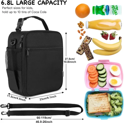 Miniatura 2 de Bolsa de almuerzo aislada para niños, bolsas de picnic térmicas con correa ajustable para adultos, niños, mujeres, hombres, niños y niñas