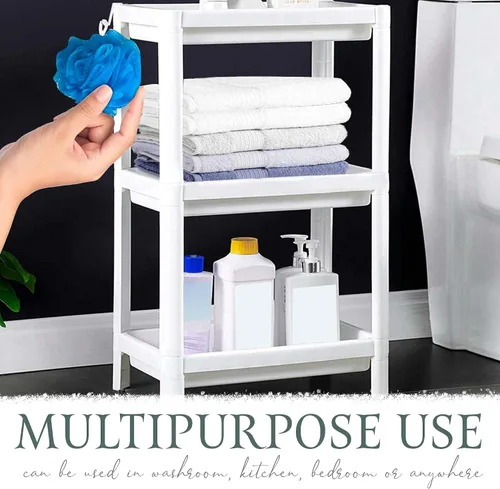 Miniatura 4 de Organizador de plástico para ducha de 3 niveles, 9.1 x 14.2 x 27.6 pulgadas, estante de baño con juego de esponjas, ganchos de utilidad, organizador
