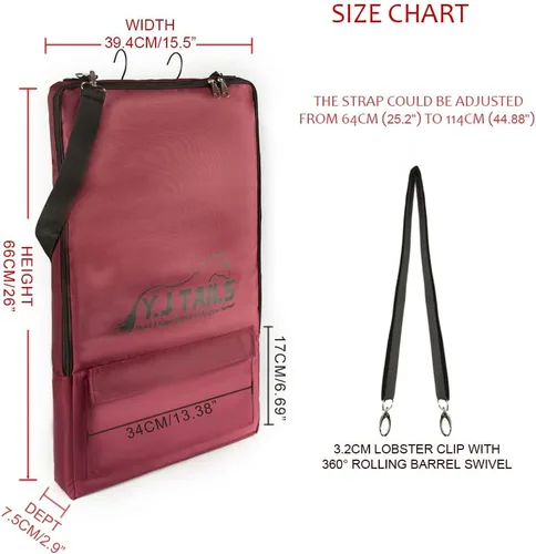 Miniatura 2 de Bolsa de brida de caballo, bolsa de transporte con 3 puntas para cabestros, bridas, arnés, riendas ecuestres, puntas y cabezas (rojo vino)