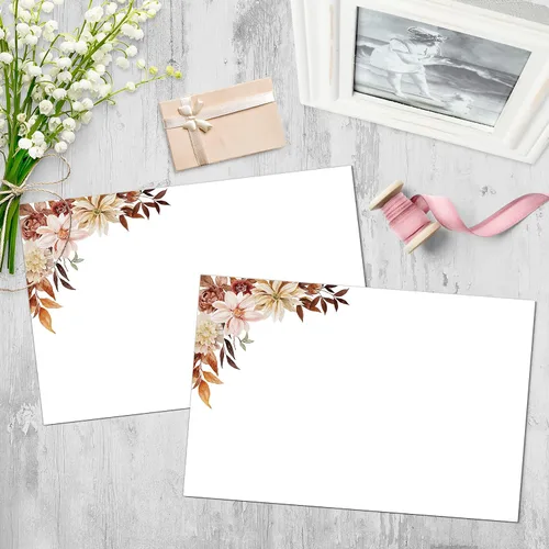 Miniatura 3 de 321Done Tarjetas florales de otoño de 4 x 6 pulgadas blancas (paquete de 50), fabricadas en Estados Unidos, bonito diseño de flores, esquina