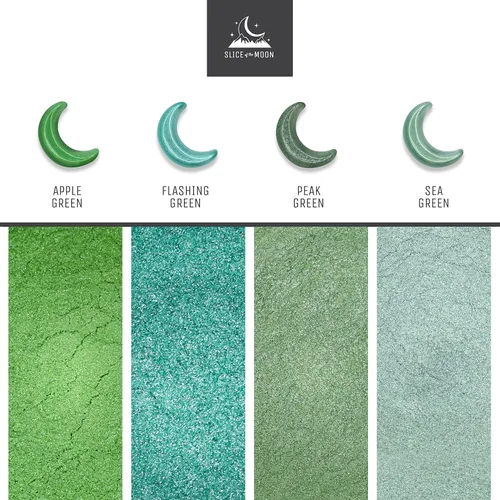 Miniatura 2 de Polvo de mica mineral natural verde manzana, 0.42 oz (12 g) para uso personal o profesional - cosméticos, proyectos de resina epoxi, esmalte