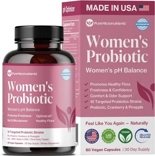 Pure Micronutrients Probióticos vaginales pH Balance para mujeres, soporte para el olor y la picazón, píldoras de salud vaginal con arándano,