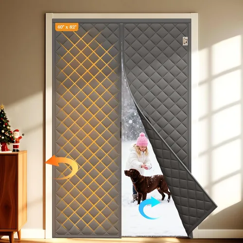 Miniatura 42 de Yotache Cortina Magnética con Aislamiento Térmico para Puertas de 60 x 80 pulgadas, Tamaño de la Cortina de 62" x 82" Material Oxford Resistente a