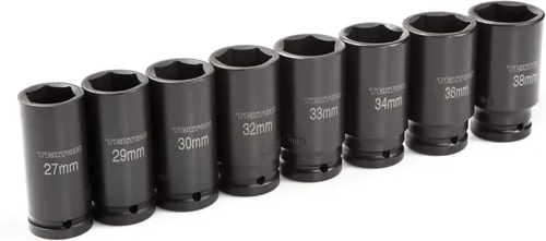 Miniatura 3 de TEKTON Juego de llaves de impacto de 6 puntos de profundidad de 3/4 pulgadas con estuche, 8 piezas (1.063-1.496 in) 4889