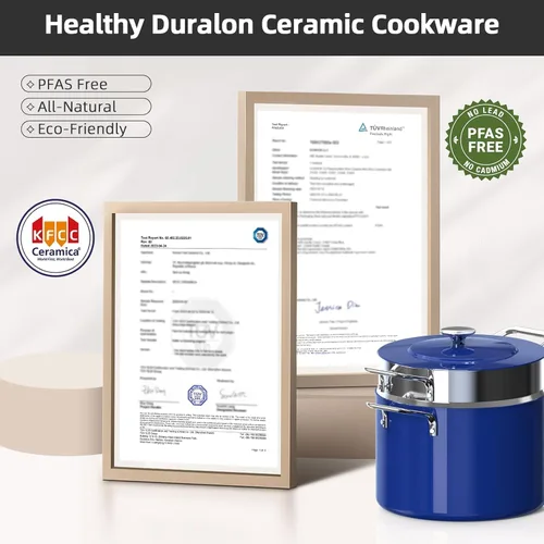 Miniatura 9 de Nuwave Lux - Juego de utensilios de cocina ligeros forjados de 13 piezas, sin PFAS, revestimiento de cerámica saludable G10 Duralon, ultra Azul