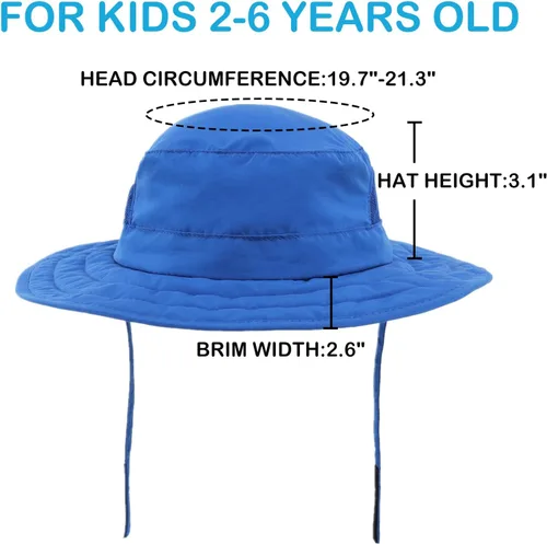 Miniatura 58 de Connectyle Sombrero de sol para niños y niñas, sombrero de pescador de ala ancha UPF 50+, sombrero de protección solar, sombrero transpirable