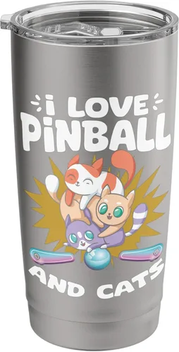 Miniatura 9 de Pinball and Cats 90s Nostalgia Pinball Wizard Pet Cat Lover Stainless Steel Insulated Tumbler