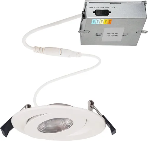 Miniatura 3 de WAC Lighting Lotos - Luz LED empotrable redonda ajustable de 2 pulgadas, 3000K blanco cálido, 6W, 530 lúmenes, clasificación IC hermética, 120V-277V