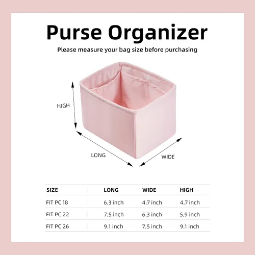 Miniatura 6 de DGAZ Organizador de bolso, sedoso y suave, seda, bolso de mano de lujo en moldeadores de bolsa, para mujer, se adapta a picotin1822 bolsas