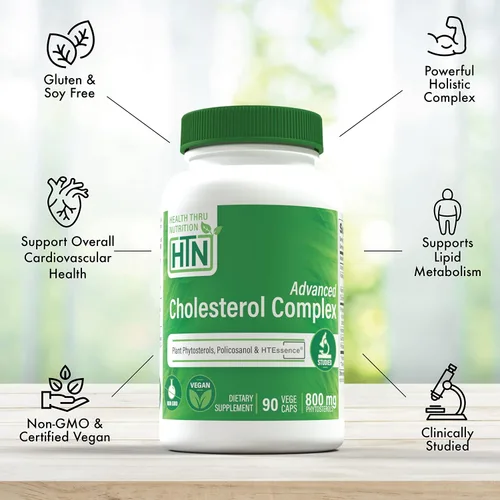 Miniatura 3 de Health Thru Nutrition Complejo avanzado de colesterol, apoyo a la salud cardíaca y metabolismo de lípidos con fitoesteroles, policosanol