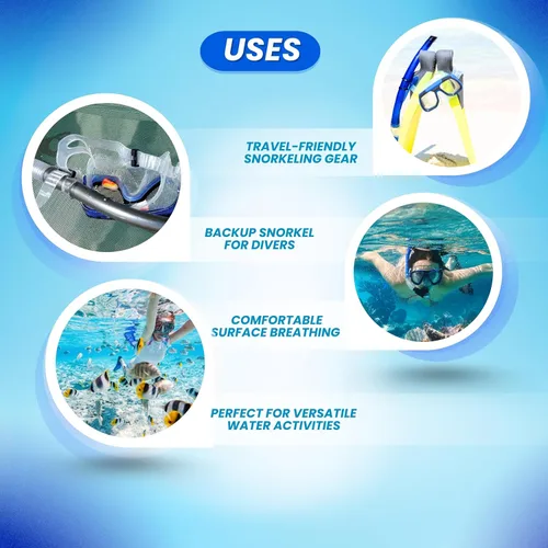 Miniatura 6 de Scuba Choice Silicone Roll-up Nautilus Snorkel with Storage Case, Compact 15" Flexible Snorkel, 3-1/2" Container, Easy to Pack & Store, Includes