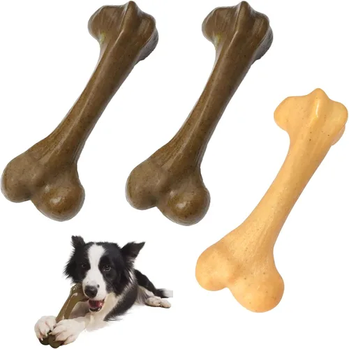 Miniatura 10 de Juguetes agresivos para masticar para perros, huesos de nailon, indestructibles, duraderos, juguetes de dentición para perros medianos y grandes