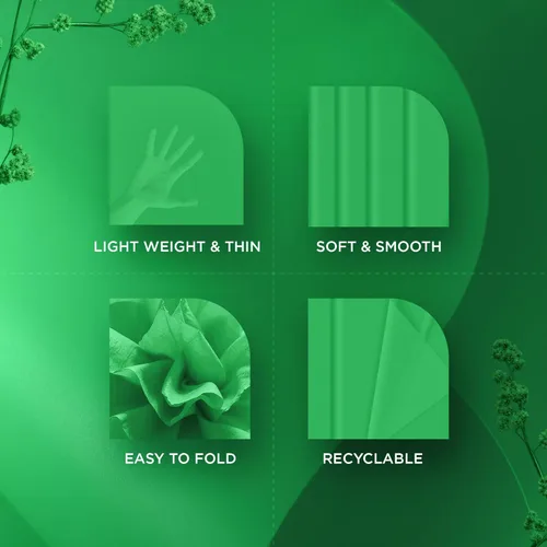 Miniatura 3 de SANZIX 150 hojas de papel de seda verde para bolsas de regalo a granel de 20 x 14 pulgadas, papel de regalo verde perfecto para decoraciones del día