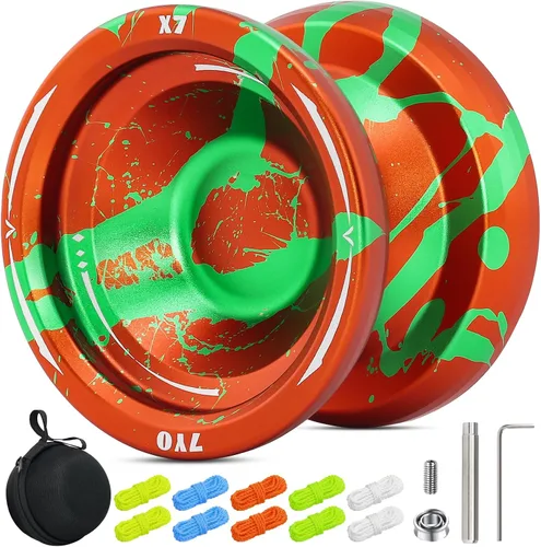 Miniatura 15 de X6 Yoyo profesional de trucos para niños y principiantes, Yoyo 6061 Responsive Yoyos de aleación de aluminio con rodamiento KK, eje, bolsa, 10