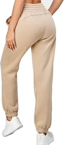 Miniatura 46 de IUUI Pantalones deportivos de cintura alta para mujer, con bolsillos, de algodón, holgados, atléticos